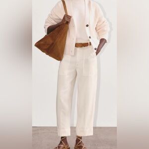 NWT Everlane buttersoft bone utility pants 12